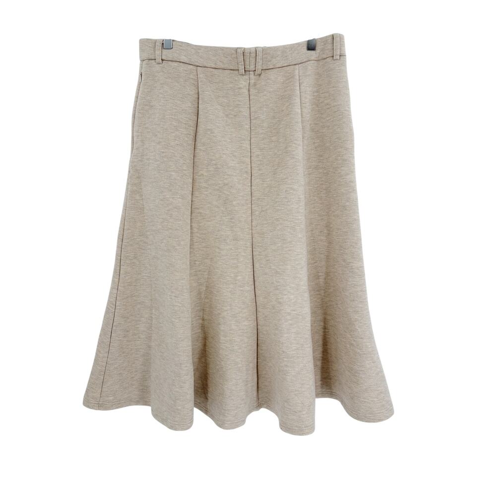 OGL Skirt Size XL NEW FuzzLuxe High Waisted Umbrella Hem Midi Skirt Cream - Picture 9 of 13